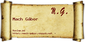Mach Gábor névjegykártya