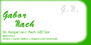 gabor mach business card